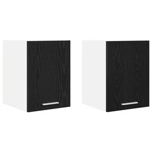 vidaXL Piekarams skapītis 2 pcs Melnā ozola un balta 30 x 31 x 40 cm