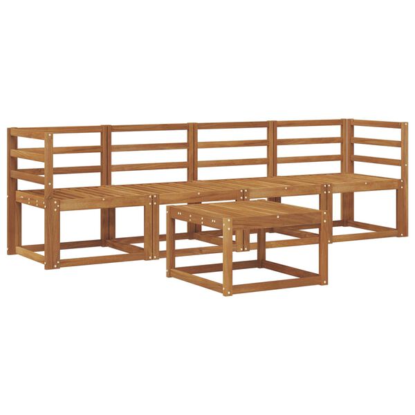 vidaXL Āra dīvānu komplekts 5 pcs Dabiska Cietā akācijas koks