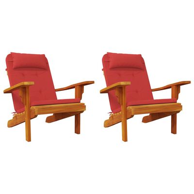vidaXL dārza krēslu spilveni, 2 gab., oksforda audums, sarkani