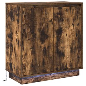 vidaXL LED sānu galds Kūpināts ozols 71 x 34,5 x 75 cm