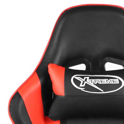 vidaXL datorspēļu krēsls, grozāms, sarkans, PVC
