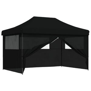 vidaXL Balles telts 292 x 440 x 315 cm Melns Oksforda audums