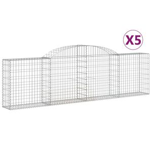 vidaXL arkveida gabiona grozi, 5 gb., 300x30x80/100cm, cinkota dzelzs