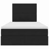vidaXL Gulta ar uzglabā&scaron;anas vietu un LED Melna 120 x 200 cm Samts