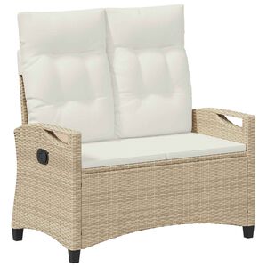 vidaXL Dārza sols ar spilvenu Bē&scaron;s un krēms 105 x 60 x 112 cm