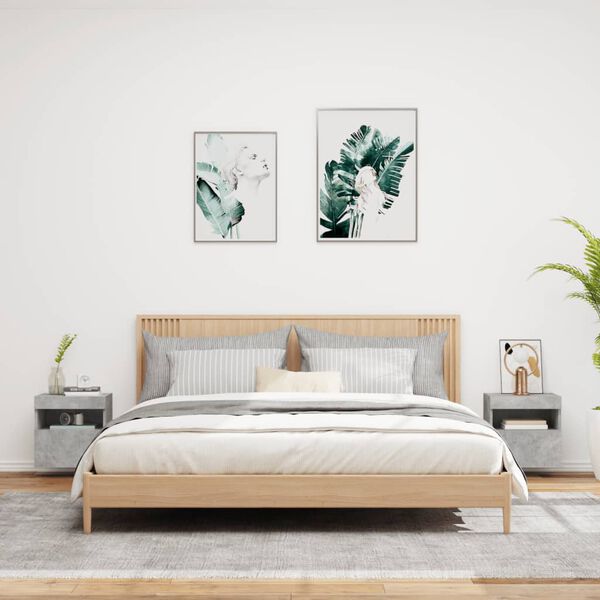 vidaXL TV galdiņi ar LED lampiņām, 2 gab., betona pelēki, 40x30x40 cm