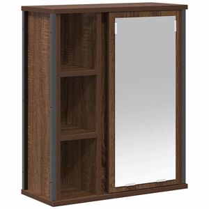 vidaXL vannas istabas sienas skapis ar spoguli brūns ozols 50x21x60 cm