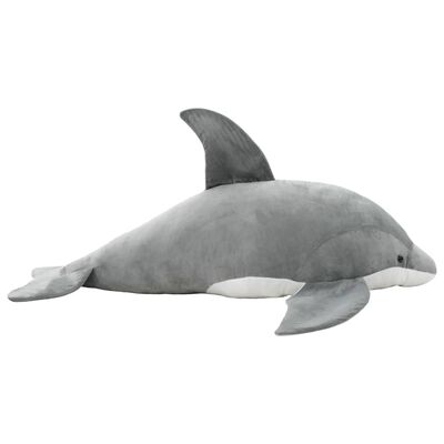 vidaXL rotaļu delfīns, pelēks plīšs