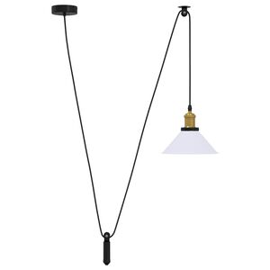 vidaXL piekaramā lampa Regulējams augstums E27 Gloss White &Oslash; 22 cm