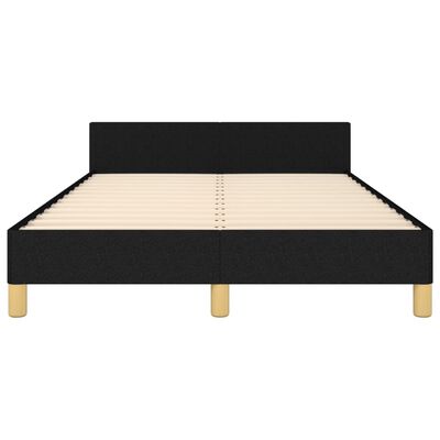 vidaXL gultas rāmis ar galvgali, melns audums, 120x190 cm
