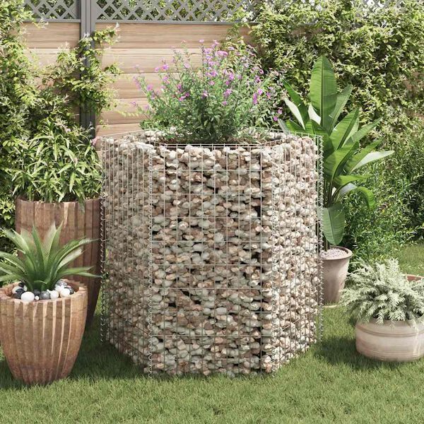 vidaXL gabions, augstā puķu kaste, 100x90x100 cm, sešstūrveida