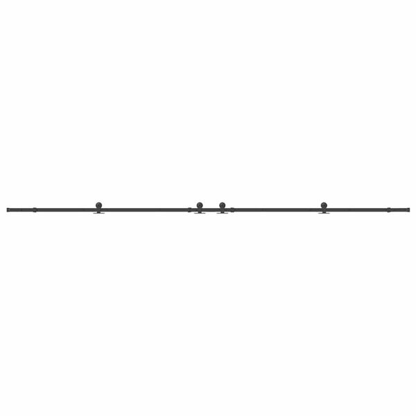 vidaXL bīdāmo durvju sistēma, 427 cm, melns tērauds