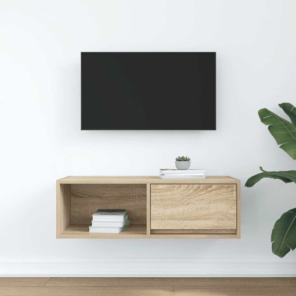 vidaXL TV skapītis, ozolkoka krāsa, 80x31x25,5 cm, inženierijas koks
