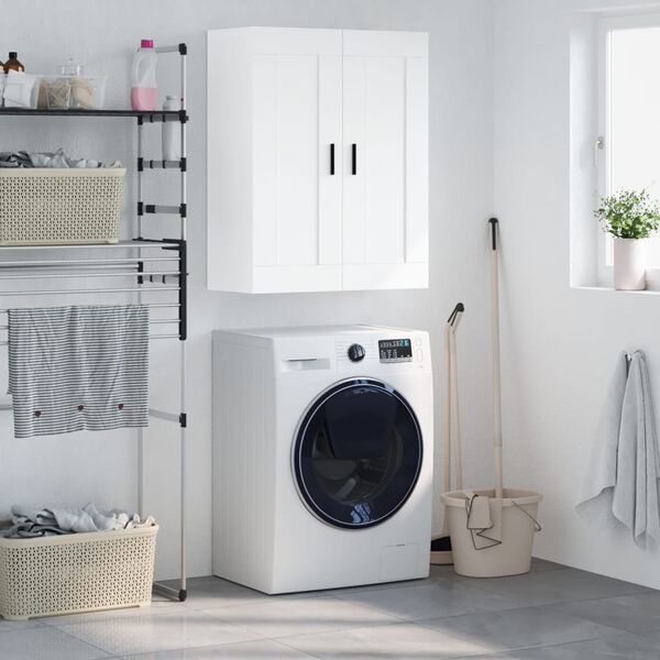 vidaXL sienas skapītis, balts, 69,5x34x90 cm, inženierijas koks