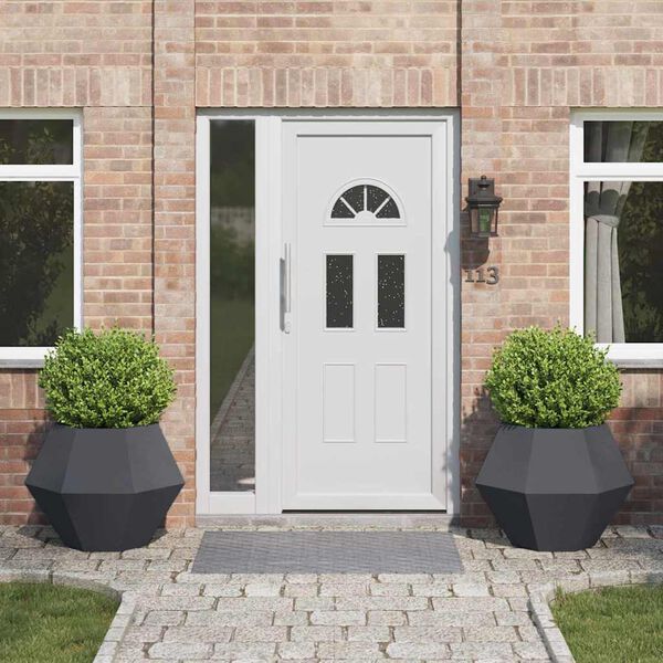 vidaXL Puķu kaste 2 pcs Antracīts 75 x 75 x 60 cm Tērauds