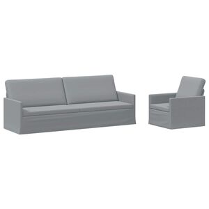 vidaXL Dīvānu komplekts 2 pcs Gai&scaron;i pelēka Audums