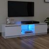 vidaXL TV plaukts ar LED lampiņām, 140x40x36 cm, spīdīgi balts