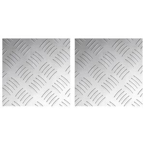vidaXL Trepju paklājs 2 gab. 20 x 20 cm Sudraba Alumīnijs Kvadrātveida