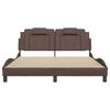vidaXL gultas rāmis, Viana, bez matrača, brūns, 160x200 cm, mākslīgā āda