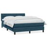 vidaXL Box Spring Gulta ar matraci Tum&scaron;i zils 140x220 cm Velvet