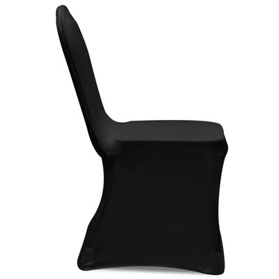 Melns, elastīgs krēsla pārklājs 6 gab.
