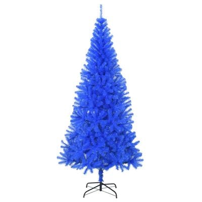 vidaXL mākslīgā Ziemassvētku egle ar statīvu, zila, 240 cm, PVC
