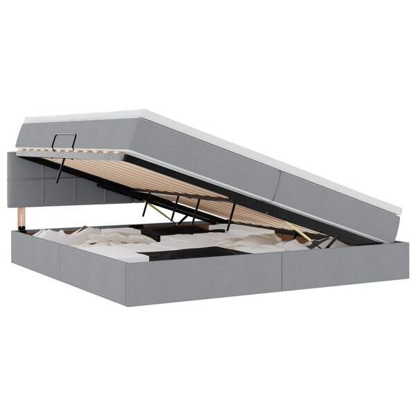 vidaXL Gulta ar uzglabā&scaron;anas vietu un matraci ar matraci Gai&scaron;i pelēks
