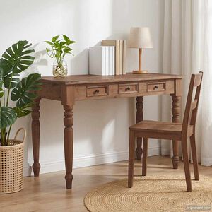 vidaXL rakstāmgalds ar atvilktnēm, 117x57x75 cm, masīvs sarkankoks