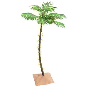 vidaXL mākslīgā palma, 72 silti baltas LED, 120 cm