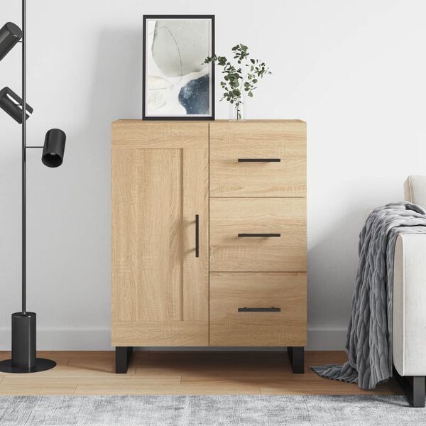 vidaXL kumode, ozolkoka krāsa, 69,5x34x90 cm, inženierijas koks