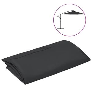 vidaXL saulessarga rezerves audums, melns, 300 cm