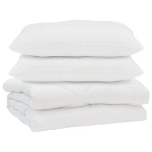 vidaXL Sega ar spilvenu 3 pcs Balts Mikro&scaron;ķiedra