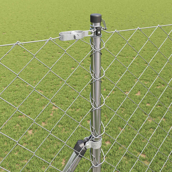 vidaXL Žoga āķis Sudraba 10 x 1,6 m (60 x 60 mm acs) Tērauds