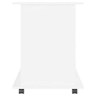 vidaXL plaukts ar riteņiem, balts, 60x45x60 cm, kokskaidu plāksne