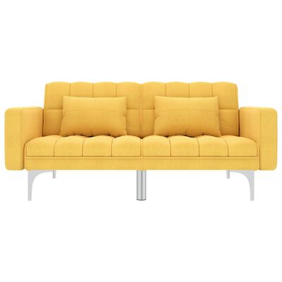 vidaXL izvelkams dīvāns, dzeltens audums