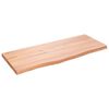 vidaXL galda virsma, gai&scaron;i brūna, 100x40x(2-4) cm, ozola masīvkoks