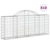 vidaXL arkveida gabiona grozi, 10 gb., 200x30x80/100cm, cinkota dzelzs
