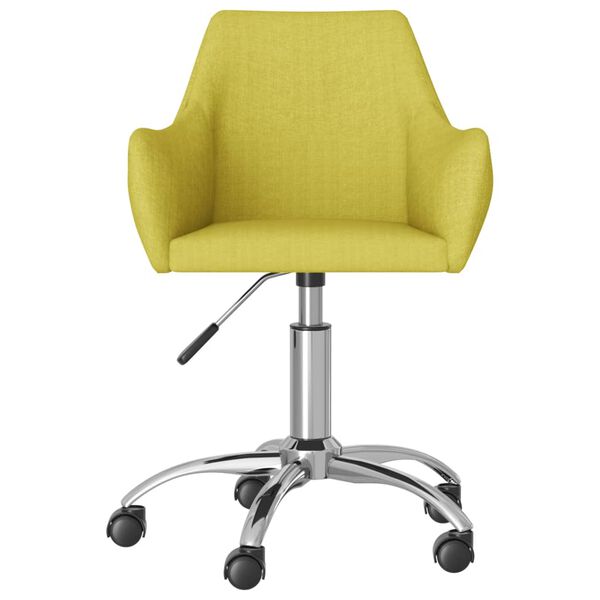 vidaXL grozāmi virtuves krēsli, 2 gab., zaļ&scaron; audums