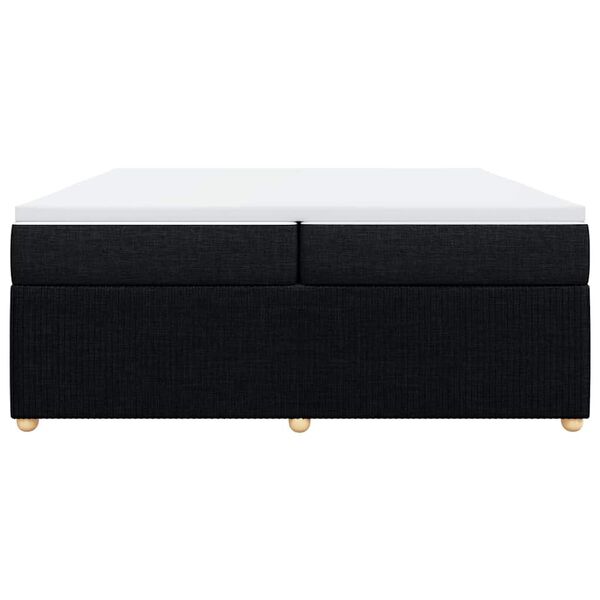 vidaXL atsperu gultas rāmis ar matraci, melna audums, 200x200 cm