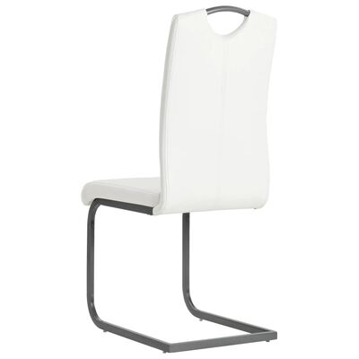 vidaXL konsoles virtuves krēsli, 4 gab., balta mākslīgā āda