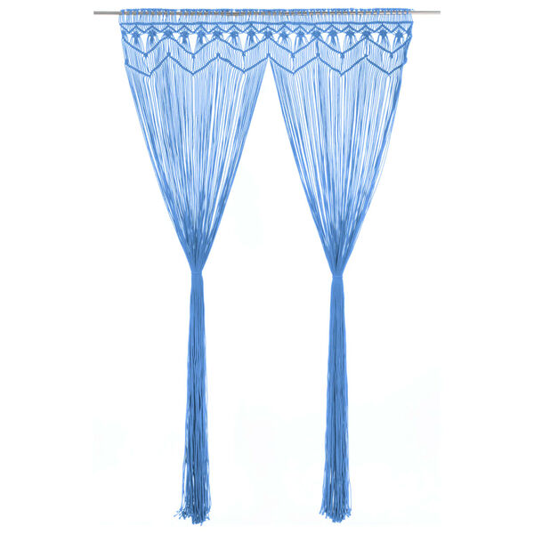 vidaXL aizkars mezglošanas tehnikā, 140x240 cm, zila kokvilna