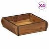vidaXL Paplāte 4 gab. Brūna 29 x 31 x 10 cm Cietais atjaunotais koks