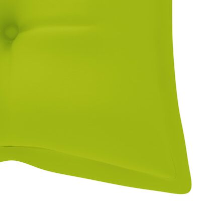 vidaXL šūpuļsols ar spilgti zaļu matraci, 120 cm, masīvs tīkkoks
