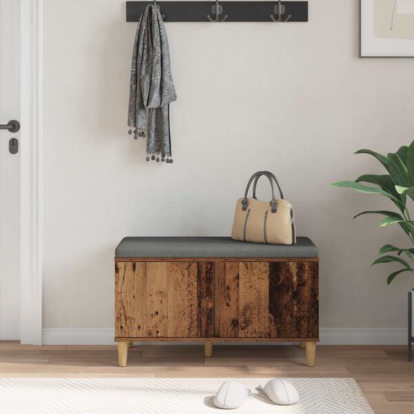 vidaXL Zāles sols ar spilvenu ar uzglabā&scaron;anu Vecs koks 60 x 38 x 46 cm