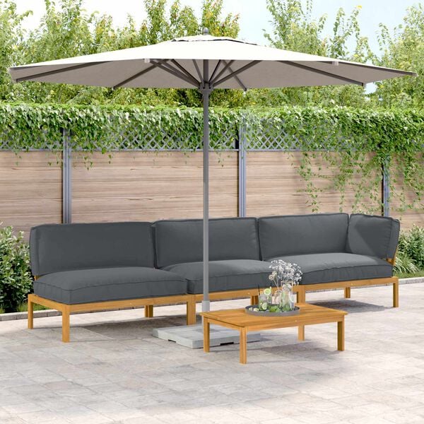 vidaXL Dīvānu komplekts 4 pcs Antracīts Cietā akācijas koks