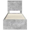 vidaXL Gultas rāmis Betona pelēks 75 x 190 cm Inženieru koks
