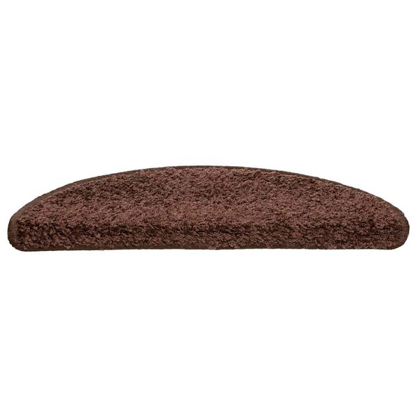 vidaXL kāpņu paklājiņi, 30 gab., 56x17x3 cm, brūni, pusapaļi