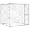 vidaXL Suņu būris Sudraba 200 x 200 x 200 cm Cinkots tērauds