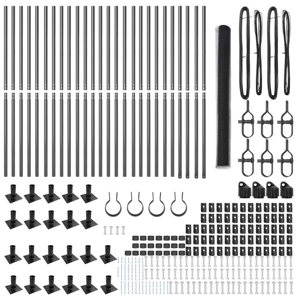 vidaXL Žoga āķis Pelēka 50 x 1,4 m (13 mm acs) Tērauds un PVC