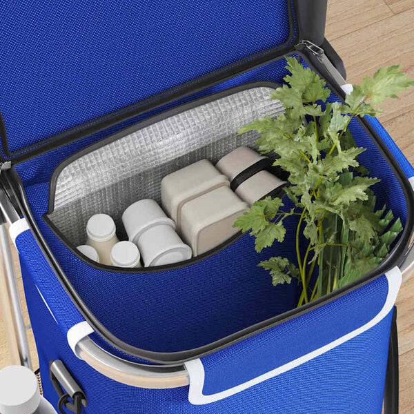 vidaXL Iepirkumu ratiņi Zila 36.5 x 46.5 x 100.5 cm Oksfordas audums